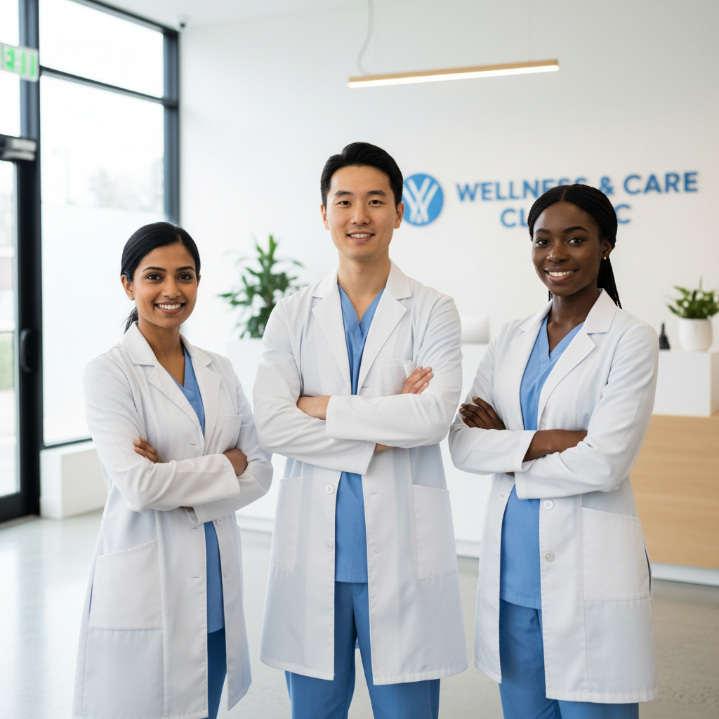 Equipe médica da Clínica Bem Viver